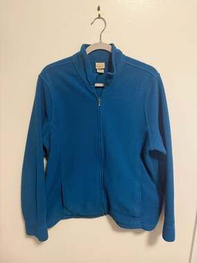 Vintage L.L.Bean Women’s XL Blue Full Zip Stretch Fleece Jacket 90s Y2K